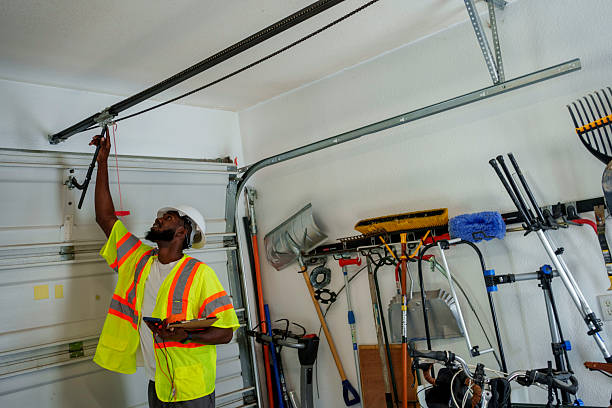 Professional Garage Door Panel Replacement technician working in De Pue, IL